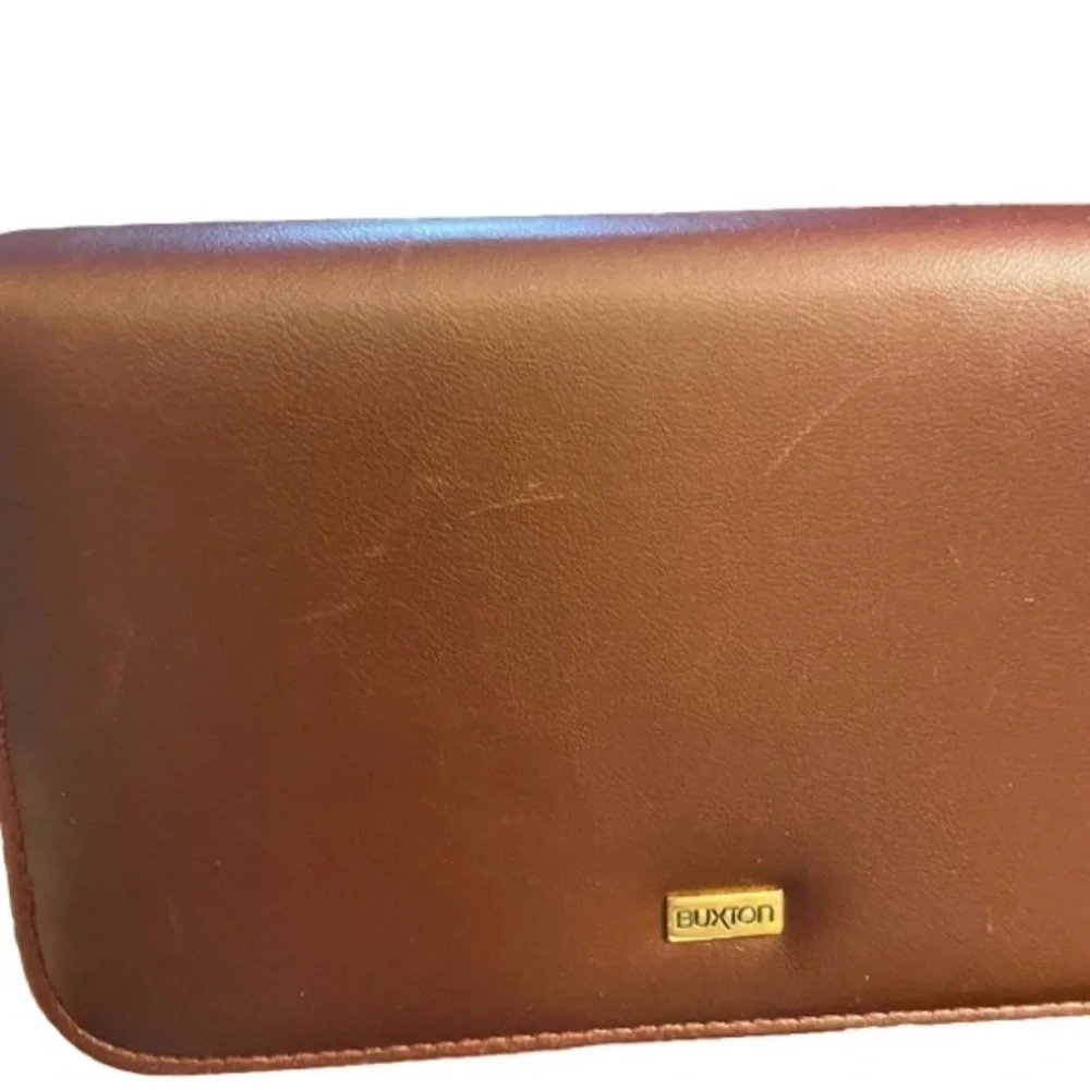 BUXTON Wristlet/Clutch Wallet Cognac/Brown Color Buxhyde
